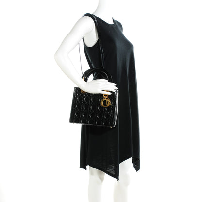 Christian Dior Patent Cannage Medium Lady Dior Black 2 of 8