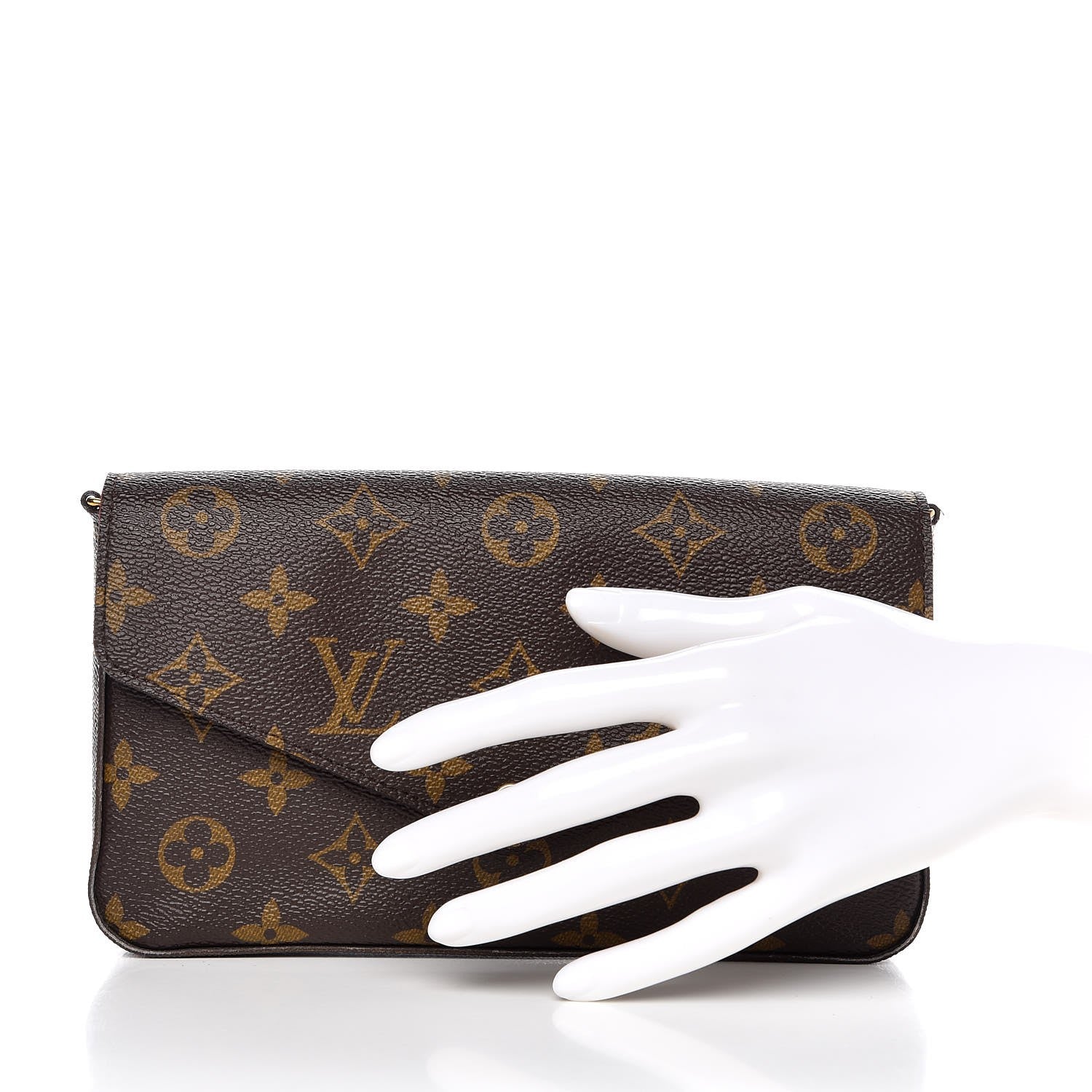 Louis Vuitton Monogram Pochette Felicie Chain Wallet Fuchsia 2 of 9