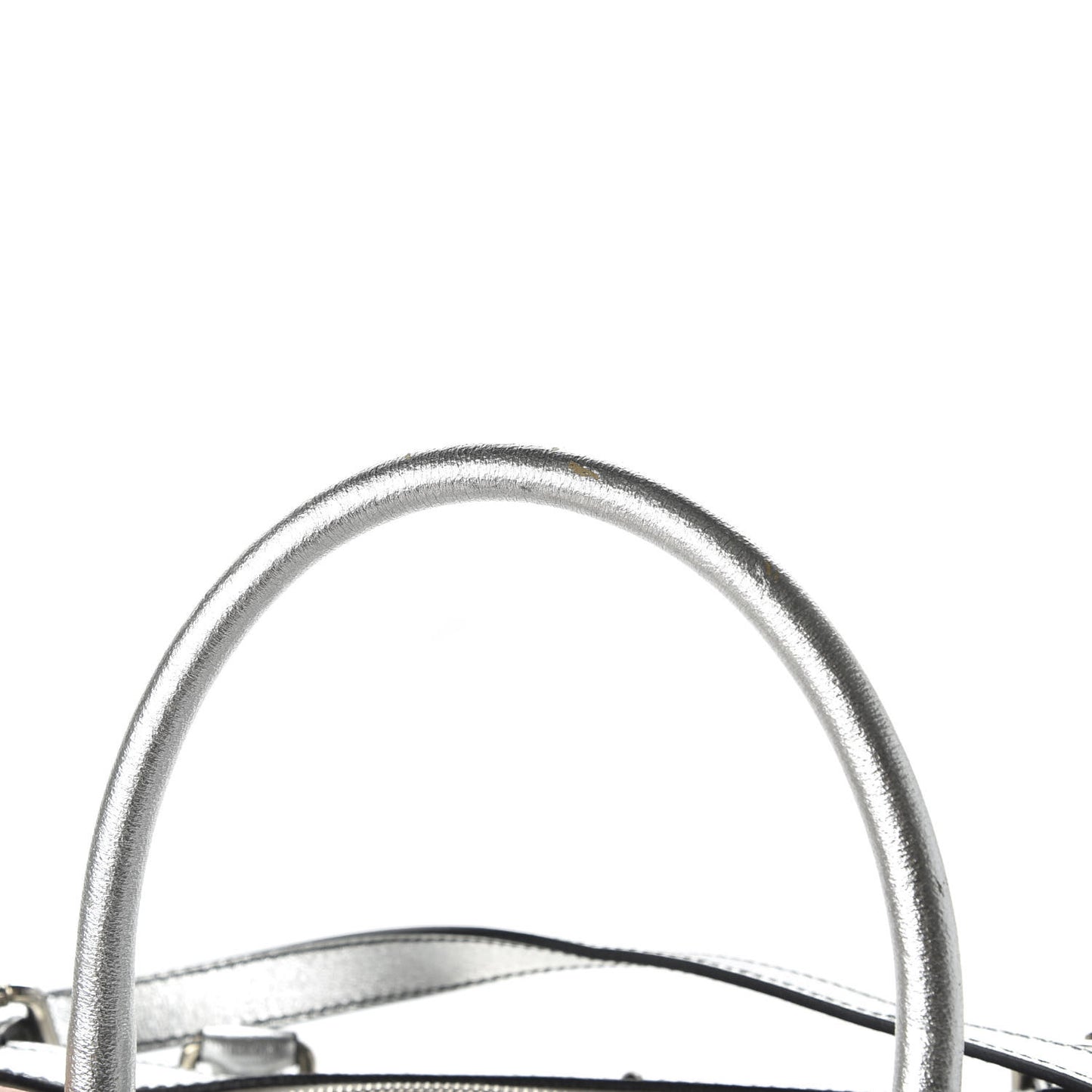 Metallic Calfskin Miss Easy Way Boston Bag Argento