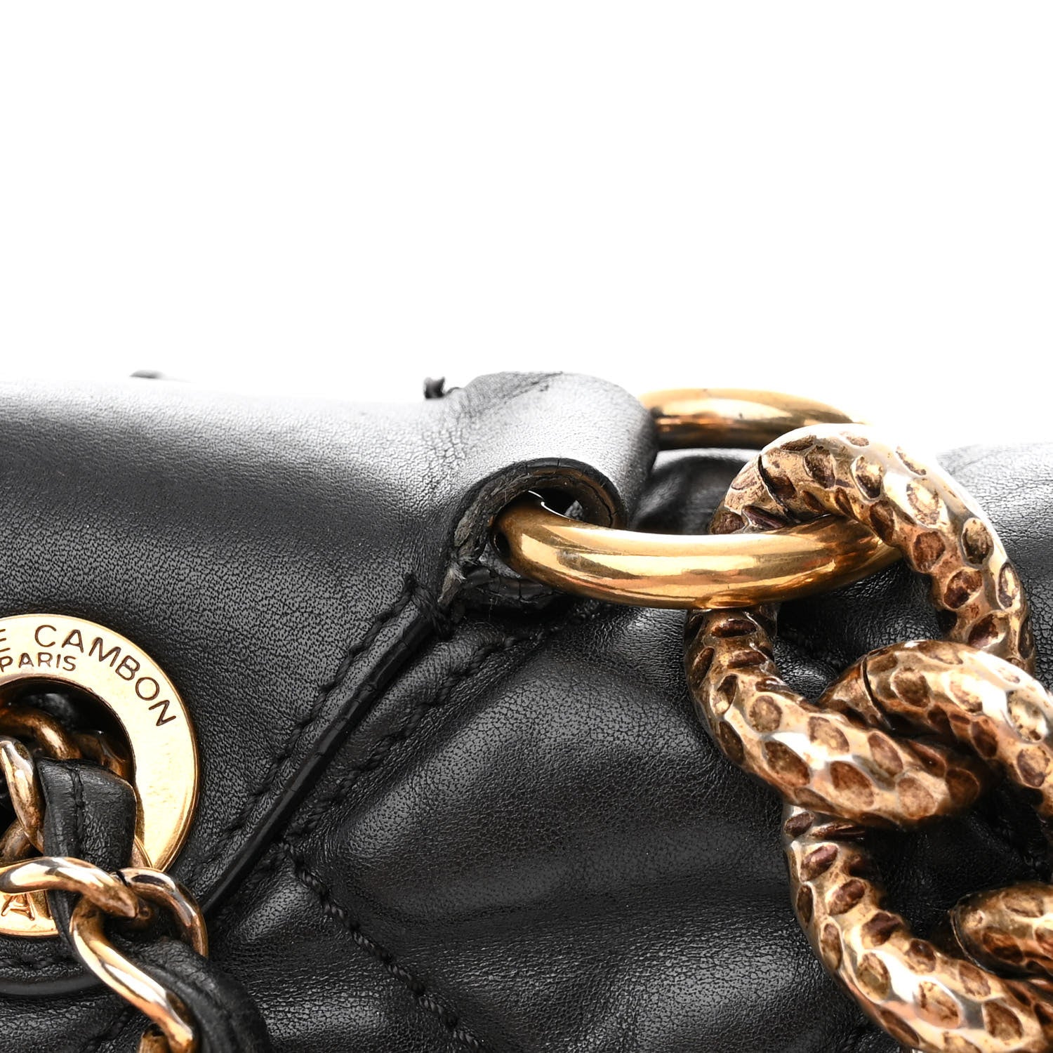 Chanel Aged Calfskin Quilted Medium Pondichery Flap Black 15 of 17