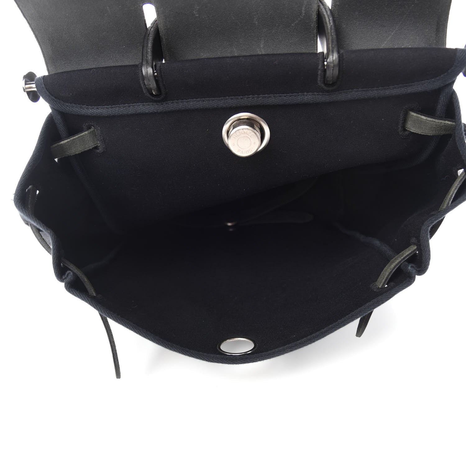 Hermes Toile Vache Calfskin Herbag 30 PM Backpack Black 6 of 12