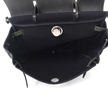 Hermes Toile Vache Calfskin Herbag 30 PM Backpack Black 6 of 12