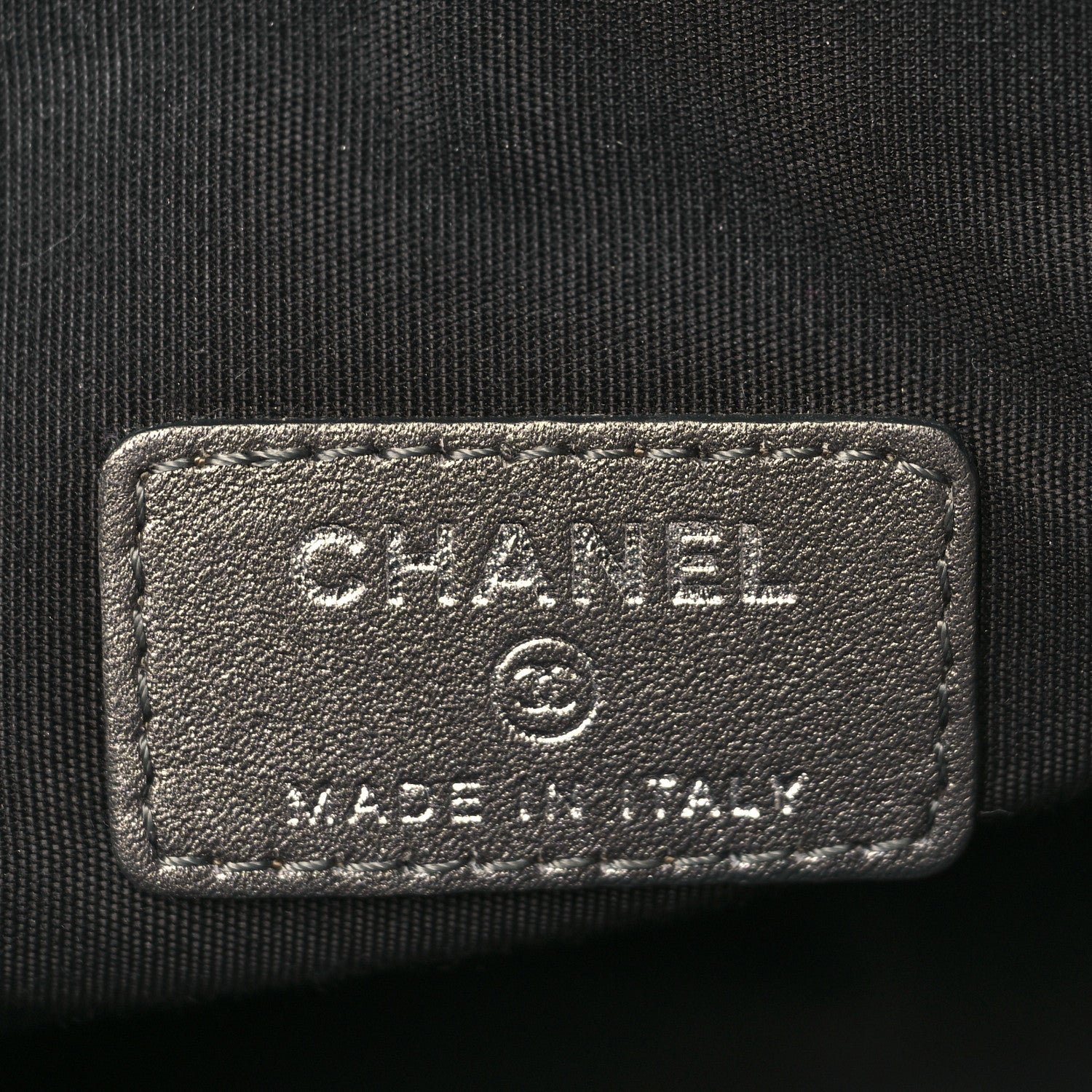 Chanel Metallic Caviar Timeless CC Cosmetic Pouch Dark Grey 4 of 9