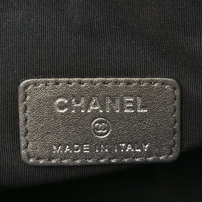 Chanel Metallic Caviar Timeless CC Cosmetic Pouch Dark Grey 4 of 9