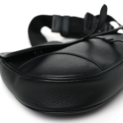 Christian Dior Grained Calfskin Mens Saddle Bag Black 9 of 10