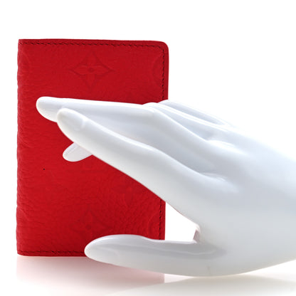 Louis Vuitton Taurillon Monogram Pocket Organizer Red 2 of 7