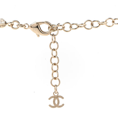 Chanel Crystal CC Chain Short Necklace Gold 5 of 7