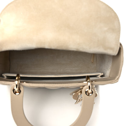 Christian Dior Lambskin Cannage Medium Lady Dior Beige 5 of 10