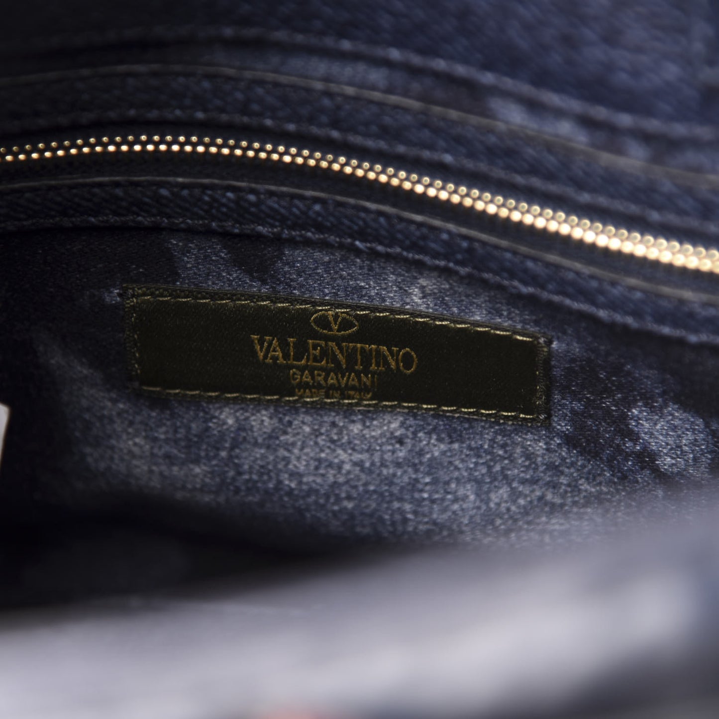 Denim Butterfly Embroidered Small My Rockstud Frame Bag Blue