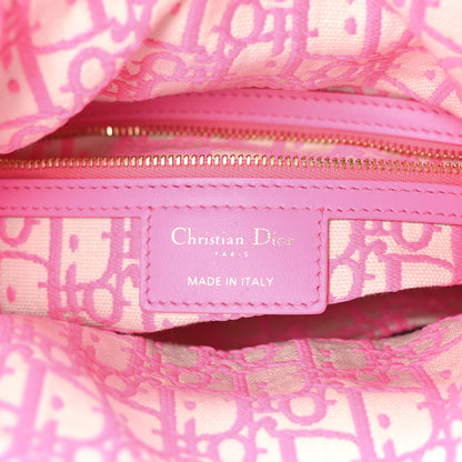 Christian Dior Wicker Oblique Medium Lady Dior Bag Fluorescent Pink 6 of 9