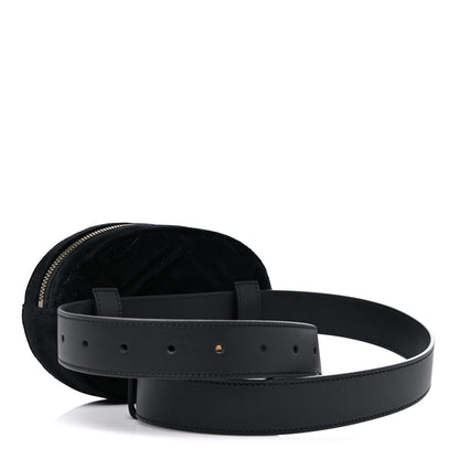 Gucci Velvet Matelasse GG Marmont Belt Bag 85 34 Black 3 of 10