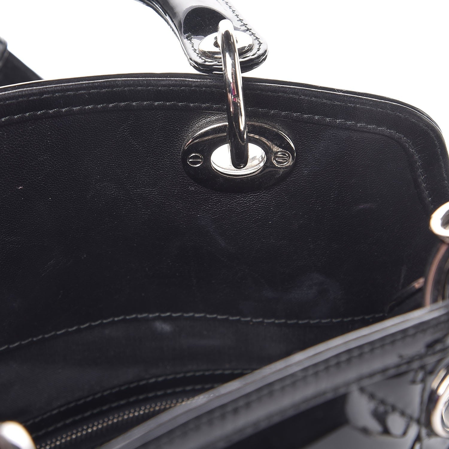 Christian Dior Patent Cannage Granville Small Tote Black 6 of 17