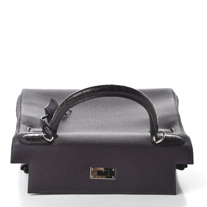 Hermes Togo Matte Alligator Kelly Retourne Touch 28 Raisin Prunoir 16 of 36