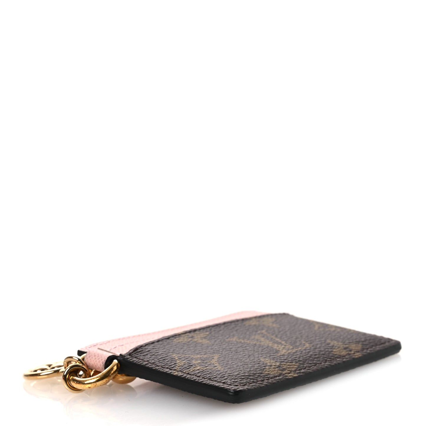 Monogram LV Charms Card Holder Rose Ballerine