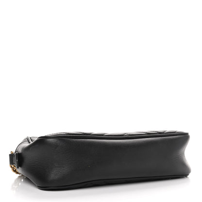 Gucci Calfskin Matelasse Small GG Marmont Chain Shoulder Bag Black 3 of 4