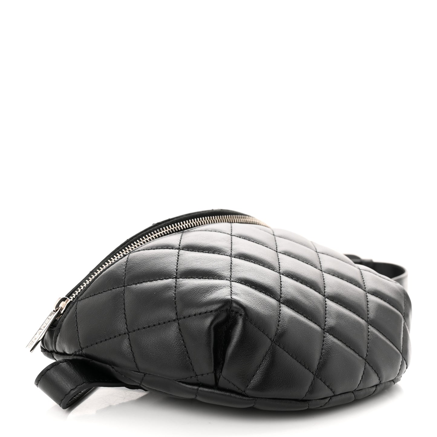 Calfskin Quilted Waist Belt Bag Black