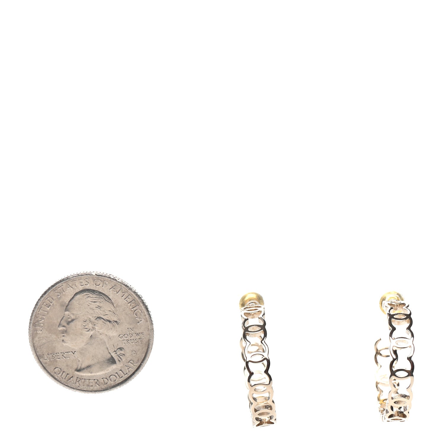 Chanel Metal CC Hoop Earrings Gold 2 of 4