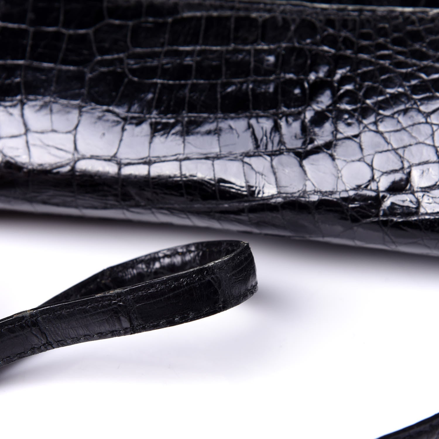 Nancy Gonzalez Crocodile Envelope Shoulder Bag Black 9 of 9