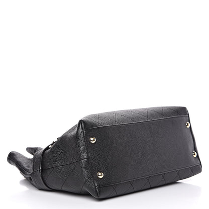 Chanel Crumpled Grained Calfskin Zip and Carry Shopping Tote Black 4 of 10