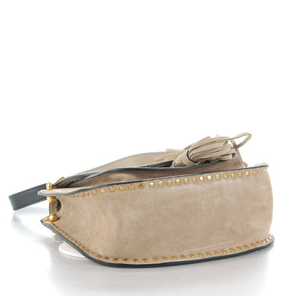 Chloe Suede Calfskin Braided Small Hudson Shoulder Bag Motty Grey 4 of 8