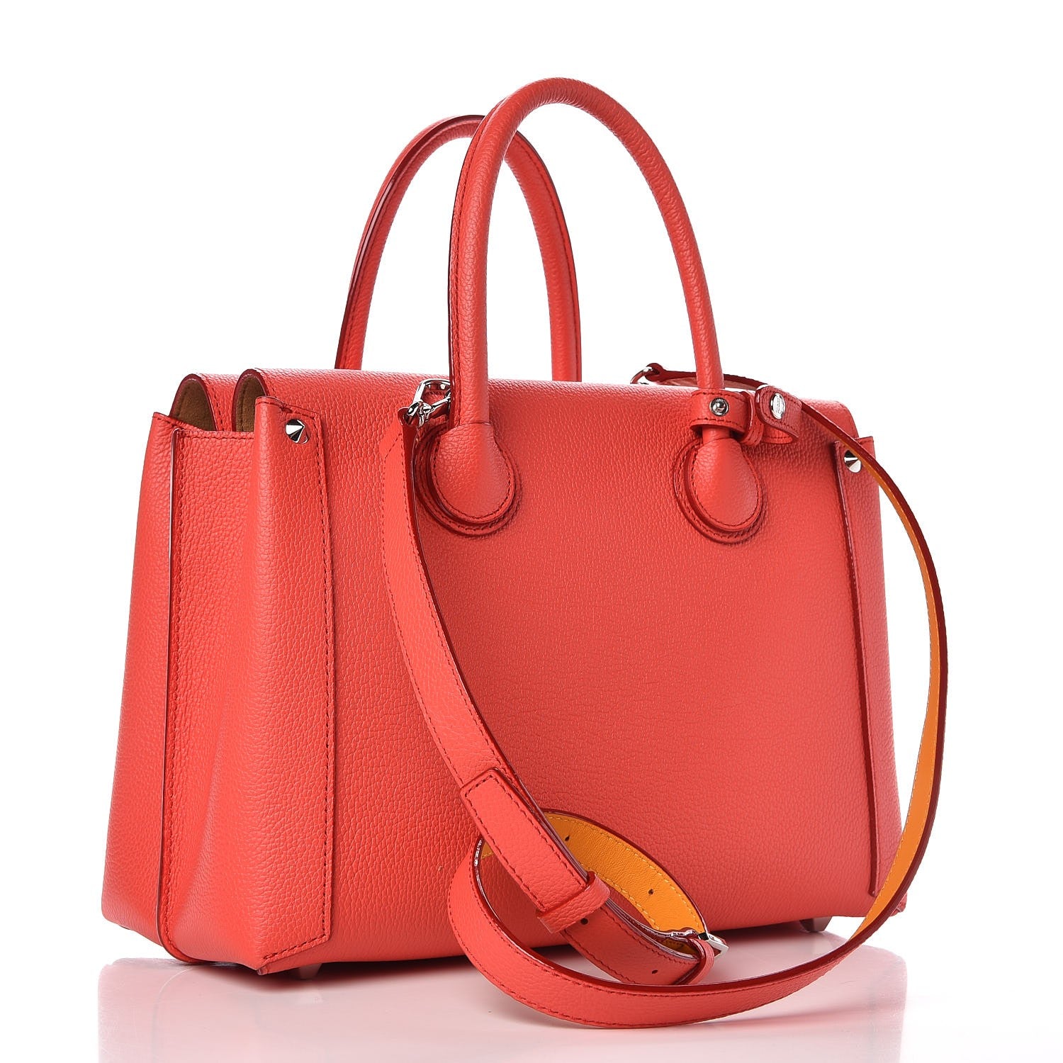 MCM Grained Calfskin Medium Milla Tote Coral 4 of 16
