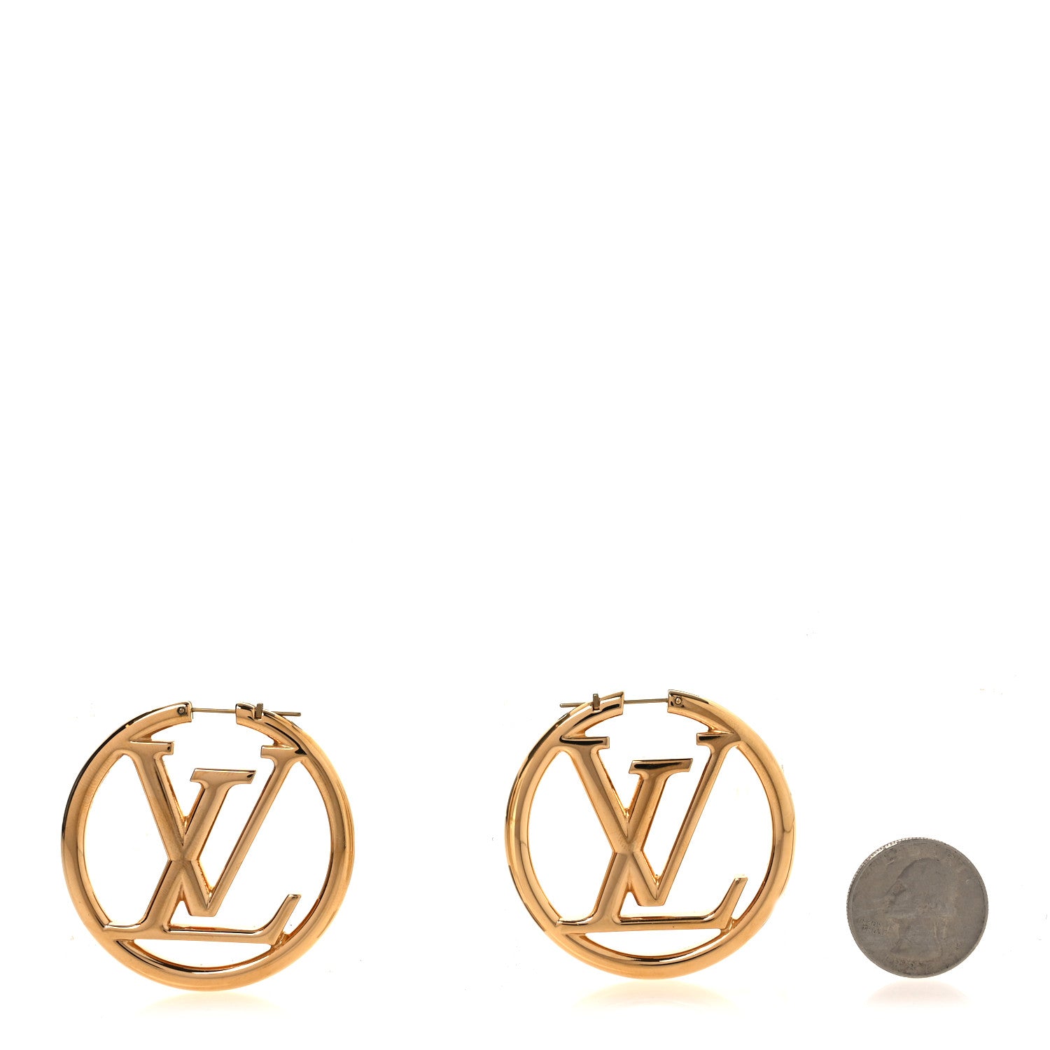 Louis Vuitton Metal Louise Hoop Earrings Gold 2 of 4