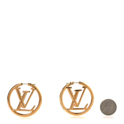 Louis Vuitton Metal Louise Hoop Earrings Gold 2 of 4