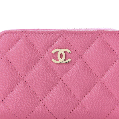 Chanel Caviar Quilted Zip Coin Purse Pink 10 of 10