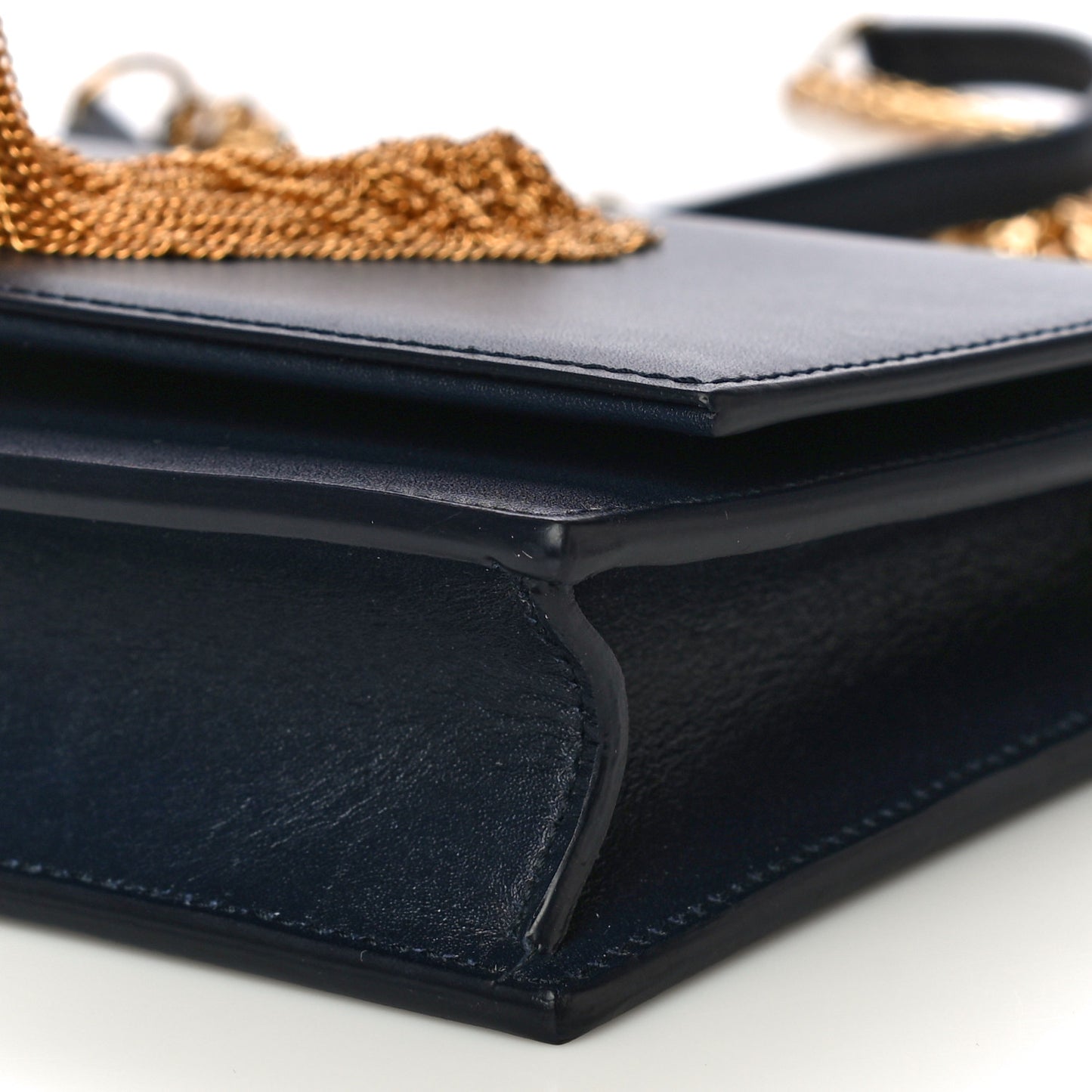 Smooth Calfskin Classic Monogram Kate Tassel Chain Wallet Marine