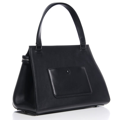Celine Textured Calfskin Small Bi-Color Edge Shoulder Bag Black Cream 3 of 7