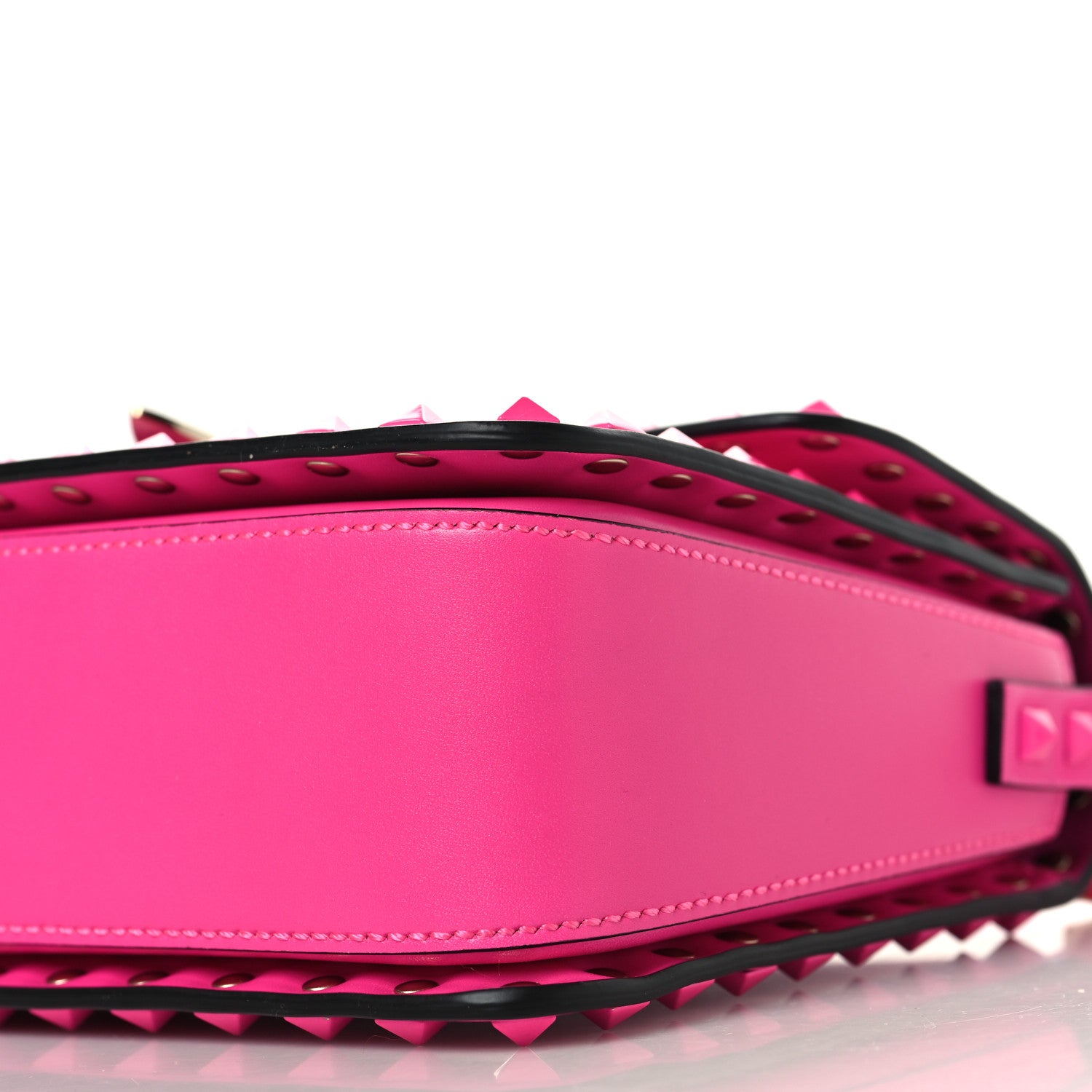 Valentino Garavani Smooth Calfskin Enamel Tonal Rockstud23 Shoulder Bag Pink PP 9 of 9