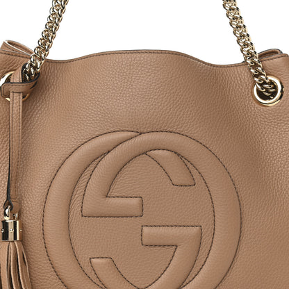 Gucci Pebbled Calfskin Medium Soho Chain Shoulder Bag Camelia 8 of 10