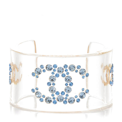 Chanel Lucite Crystal CC Cuff Transparent 1 of 3