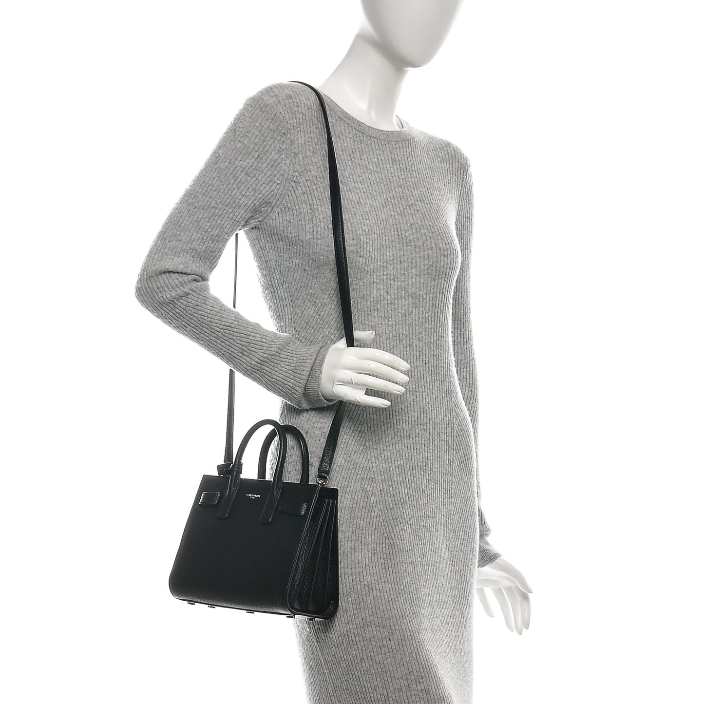 Grained Calfskin Nano Sac De Jour Black