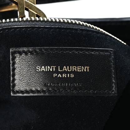 Saint Laurent Calfskin Crocodile Embossed LE 5 A 7 Hobo Black 5 of 9