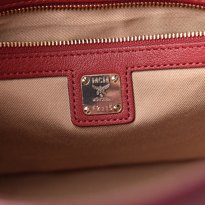 MCM Calfskin Ottomar Monogram Medium Klara Hobo Ruby Red 6 of 10