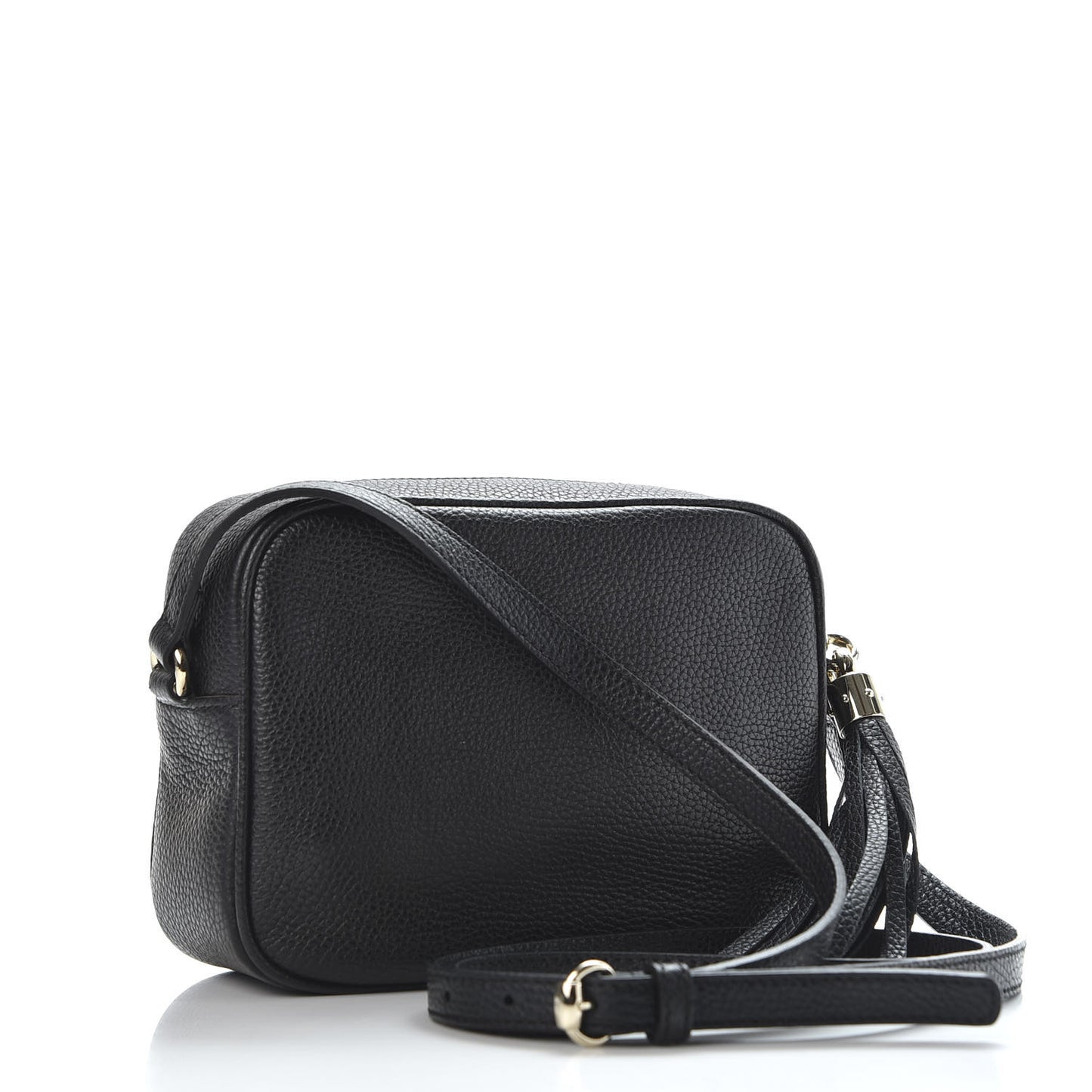 Pebbled Calfskin Small Soho Disco Bag Black