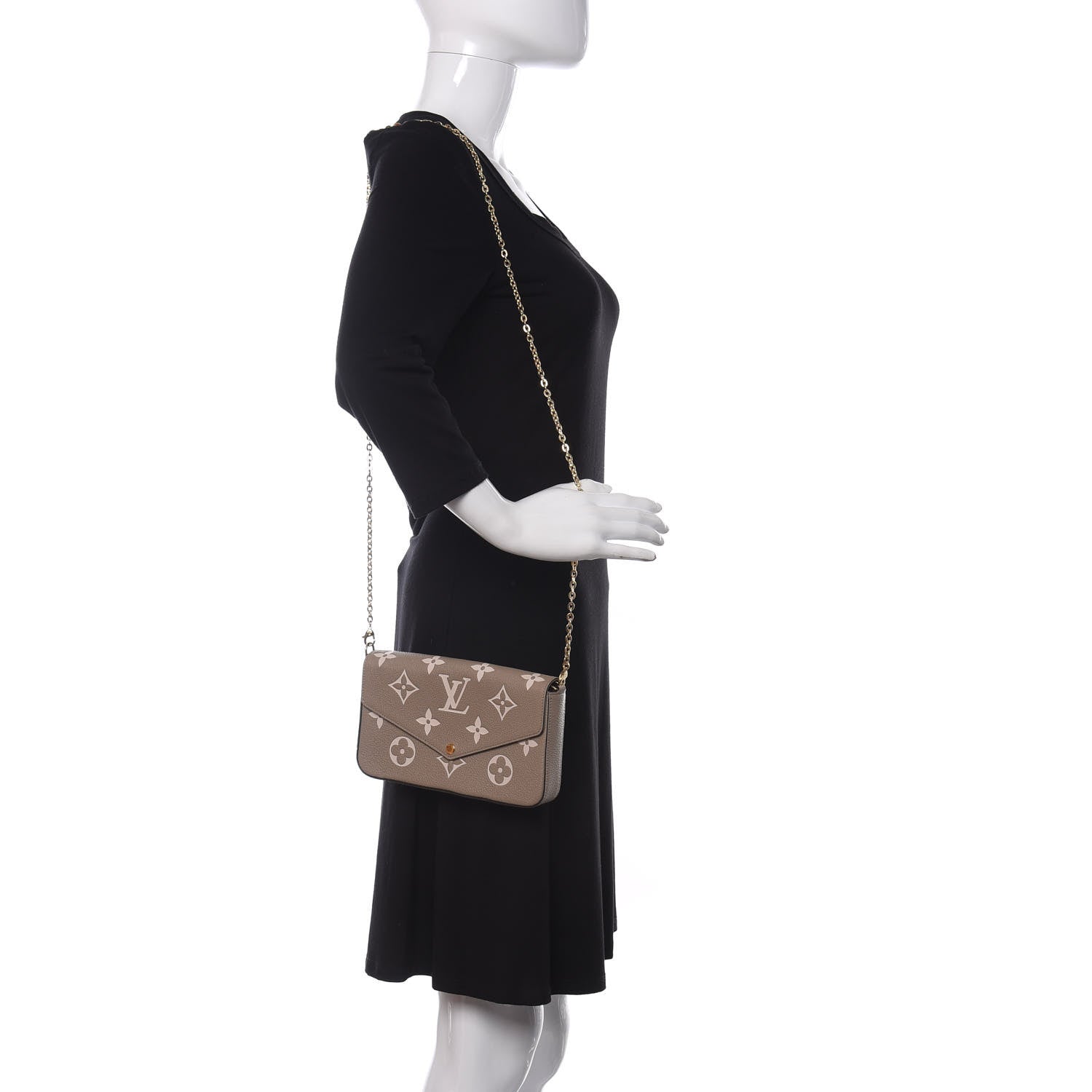 Louis Vuitton Empreinte Monogram Giant Felicie Pochette Tourterelle Creme 2 of 8
