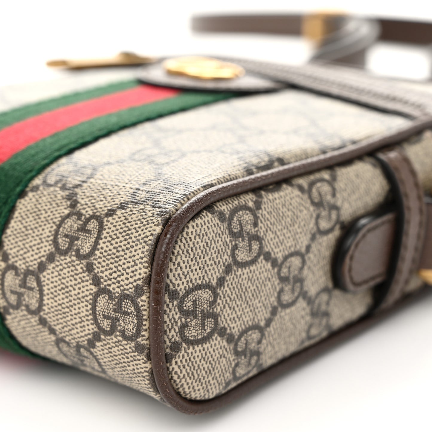 GG Supreme Monogram Web Mini Ophidia Messenger Brown