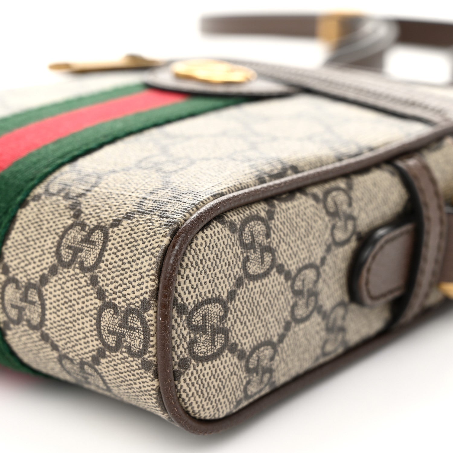Gucci GG Supreme Monogram Web Mini Ophidia Messenger Brown 10 of 11