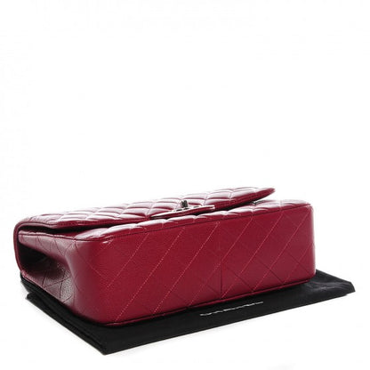 Chanel Caviar Jumbo Single Flap Dark Red 12 of 16
