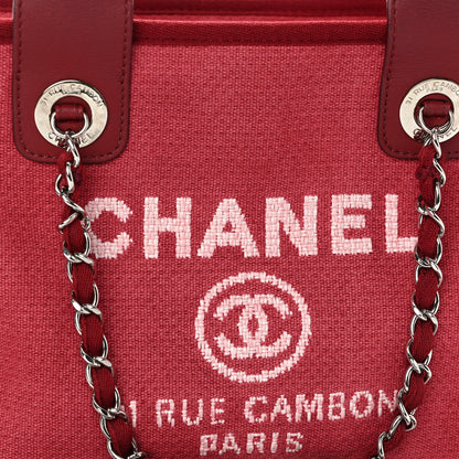 Chanel Canvas Deauville Small Bowling Bag Red 7 of 9