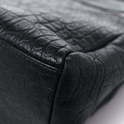Saint Laurent Calfskin Crocodile Embossed Medium West Hollywood Monogram Fold-Over Black 12 of 15