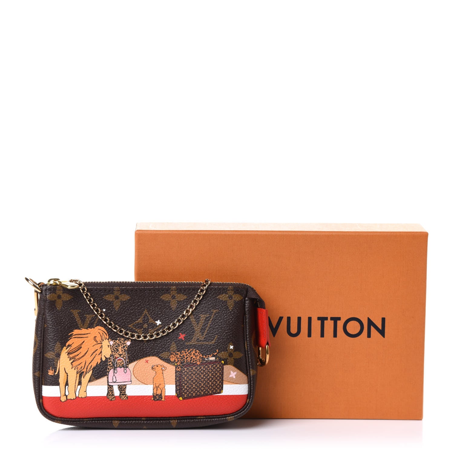 Louis Vuitton Monogram 2018 Christmas Animation Mini Cats Pochette Accessories 8 of 8