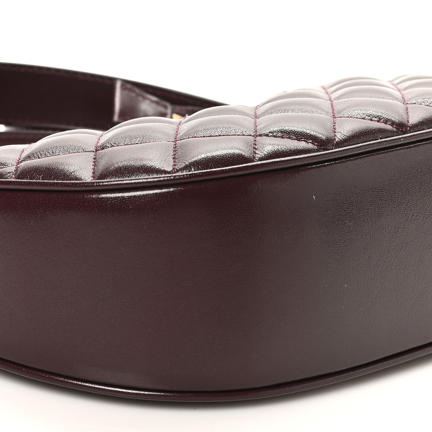 Nappa Quilted Medusa Shoulder Bag Burgundy