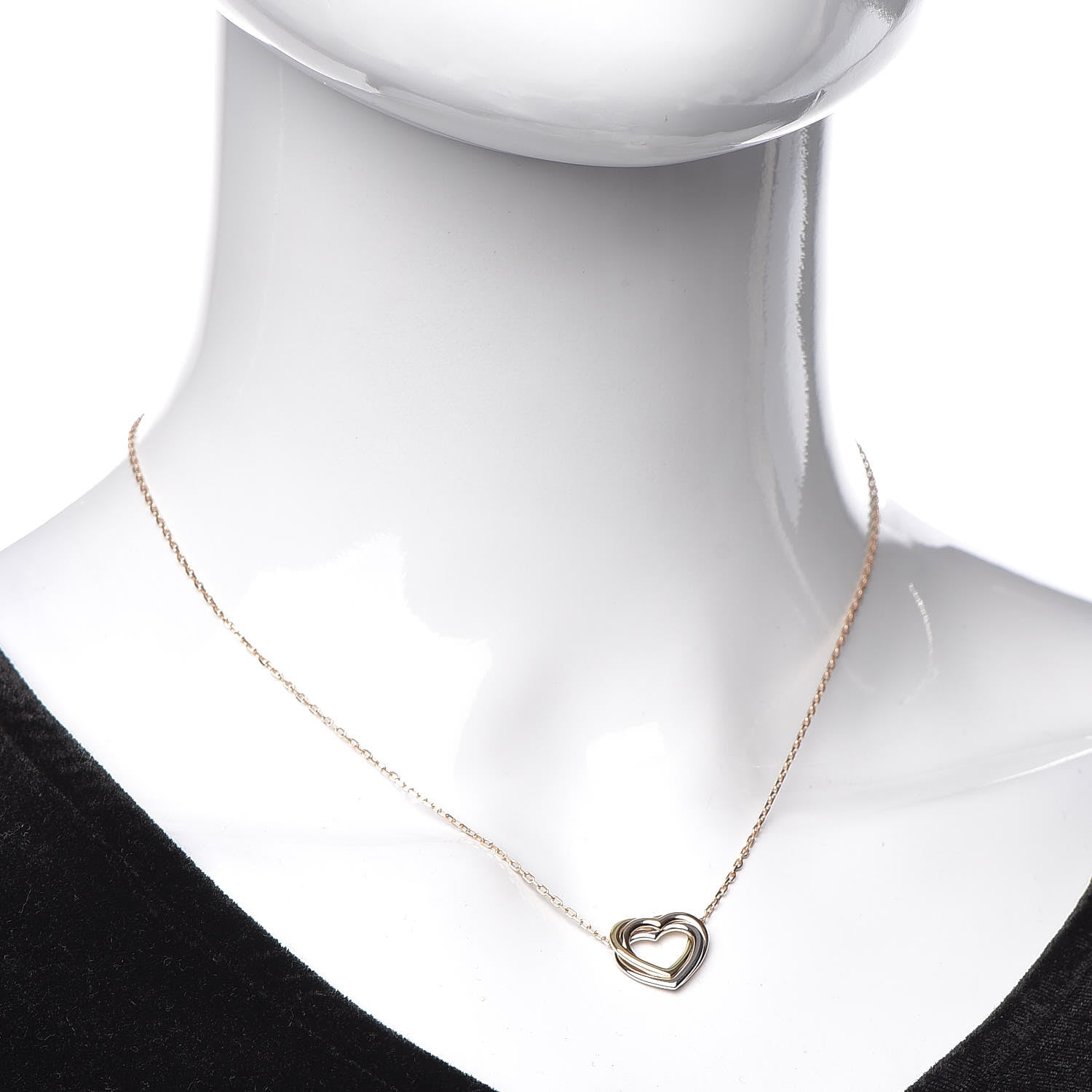 Cartier 18K Pink Yellow White Gold Trinity Heart Necklace 2 of 6