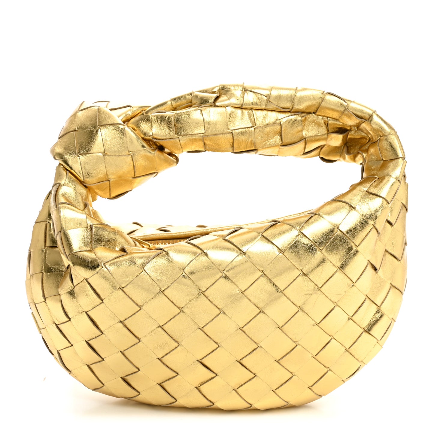 Metallic Nappa Intrecciato Mini Jodie Gold