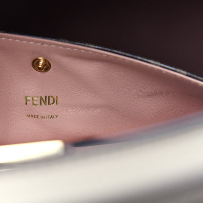Fendi Vitello Seta Glazed Fabric FF 1974 Medium Peekaboo X-Lite Nuvola Mogano Panna 6 of 12
