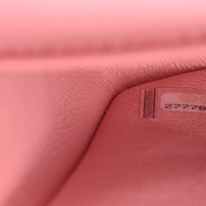 Chanel Caviar Chevron Quilted Medium Double Flap Pink 8 of 9