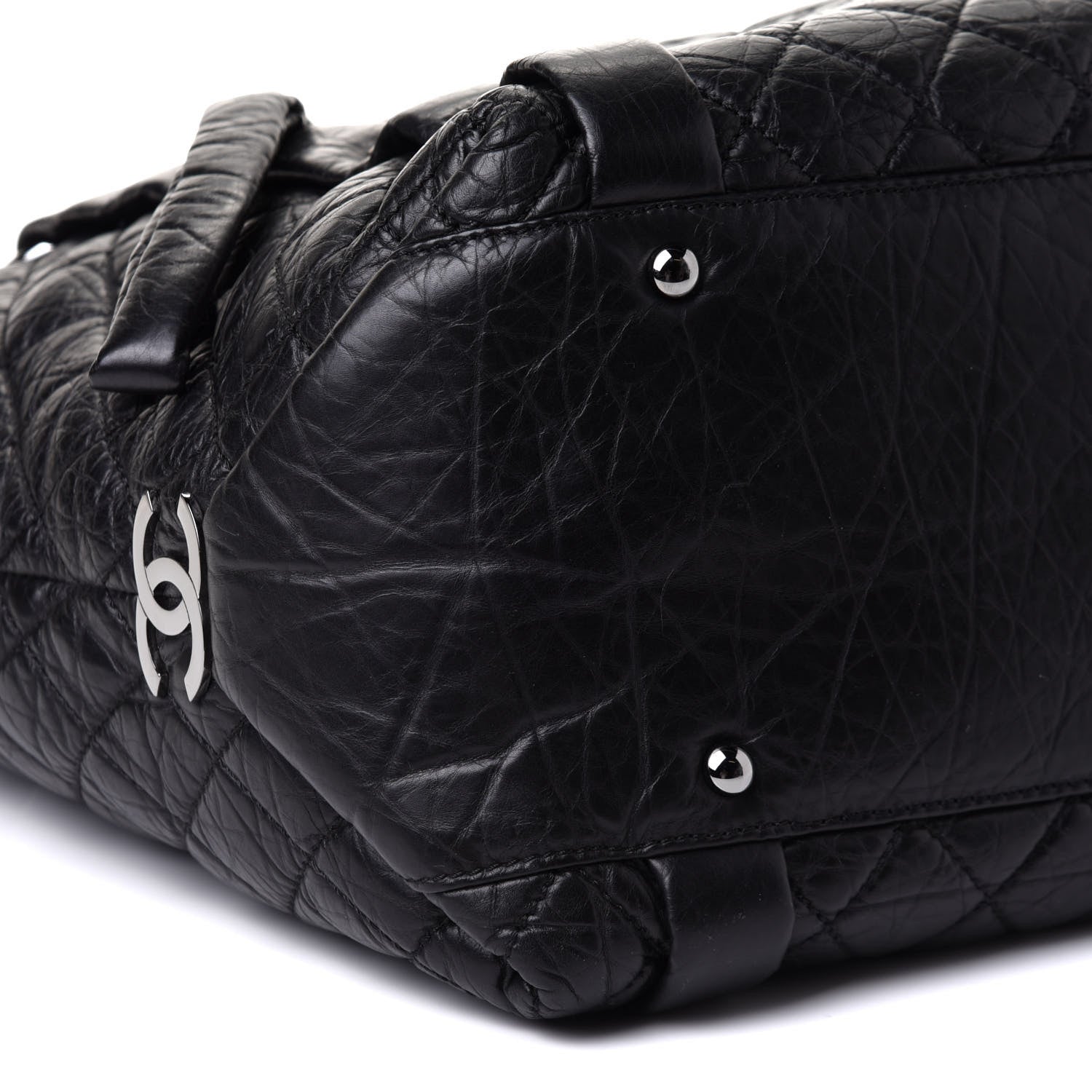 Chanel Distressed Lambskin Vintage Ligne Lady Braid Tote Black 8 of 9